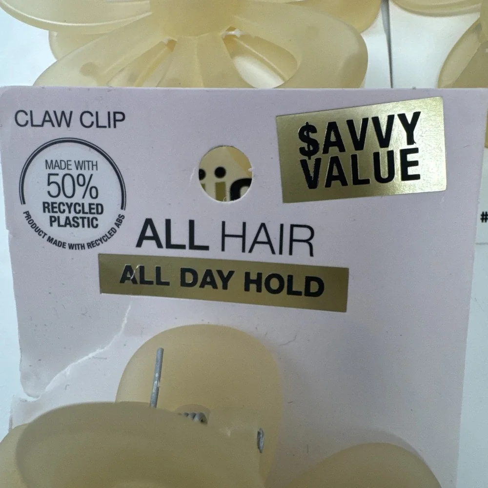 8X Scunci Flower Claw Hair Clip All Day Hair Hold 7CM , Tan